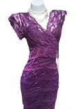 Sexy Sheath V Neck Grape Lace Sleeveless For Women Long Prom Dresses Senior High School 21st Birthday Outfits HZ0311