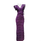 Sexy Sheath V Neck Grape Lace Sleeveless For Women Long Prom Dresses Senior High School 21st Birthday Outfits HZ0311