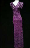 Sexy Sheath V Neck Grape Lace Sleeveless For Women Long Prom Dresses Senior High School 21st Birthday Outfits HZ0311
