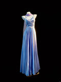 Simple A line Spaghetti Strap Lilac With Scarf For Women Long Prom Dress Birthday Gowns HZ0311
