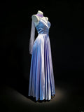 Simple A line Spaghetti Strap Lilac With Scarf For Women Long Prom Dress Birthday Gowns HZ0311