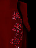 Classic 1950s Formal Mermaid Off The Shoulder Burgundy Velvet With Beads Bow-knot Style Impress Long Prom Dresses Party Gowns HZ0311