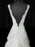 Rustic Long Wedding Gowns 70s Unique Ball Gown V Neckline Bohemian Style for Bride With Lace Fitted Petite/Plus Size Bridal Gown HZ0311