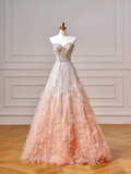 Sparkly Prom Dresses Aesthetic Ball Gown Sweetheart Ombre Pink With Beads Feathers Inspo Impress Long Party Formal Gown For Teenagers High Schools HZ0311