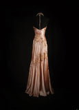 Women's Cocktail Party Gowns Mermaid Halter Blush Pink Satin Long Graduation Dinner Outfits Prom Dresses HZ0311