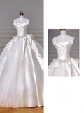 Timeless Wedding Dresses Ball Gown Strapless Satin Tulle Pleated Brides Dress Style For Brides With Pleated Corset Fitted Long Bridal Gowns HZ0311