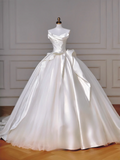Timeless Wedding Dresses Ball Gown Strapless Satin Tulle Pleated Brides Dress Style For Brides With Pleated Corset Fitted Long Bridal Gowns HZ0311
