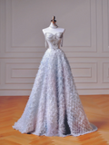Sparkly Prom Dresses Aesthetic Ball Gown Sweetheart Light Sky Blue With Beads Inspo Impress Long Party Formal Gown For Teenagers High Schools HZ0311