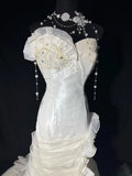 Timeless Long Wedding Gowns 70s Ideas Classy Dresses Mermaid Sweetheart Bohemian Style for Bride With Lace Corset Fitted Petite/Plus Size Bridal Gown HZ0311