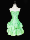 Vintage Ball Gown Sweetheart Green Taffeta Hoco Gowns Short 16th Birthday Dress Homecoming Dresses Cocktail Gown HZ0311