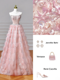 Modest Senior Prom Dresses High Schools Inspiration Ball Gown Strapless Pink With Beaded Semi Formal Grad Long Prom Dress HZ0311