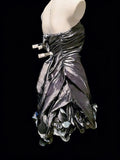 Vintage Sheath Strapless Grey Taffeta Hoco Gowns Short Birthday Dress Homecoming Dresses Hoco Gown HZ0311