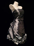 Vintage Sheath Strapless Grey Taffeta Hoco Gowns Short Birthday Dress Homecoming Dresses Hoco Gown HZ0311