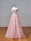 Modest Senior Prom Dresses High Schools Inspiration Ball Gown Strapless Pink With Beaded Semi Formal Grad Long Prom Dress HZ0311