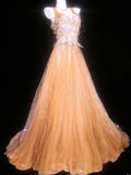 Retro Classy Ball Gown Sweetheart Orange Tulle Sleeveless For Women Long Prom Dresses Senior High School 21st Birthday Outfits HZ0311