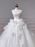 Timeless Wedding Dresses Ball Gown Strapless Satin Tulle Pleated Brides Dress Style For Brides With Corset Fitted Long Bridal Gowns HZ0311
