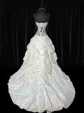 Vintage Long Wedding Gowns 1960s Dresses Ball Gown Sweetheart Style for Bride Satin With Pleated Train White Bridal Gown HZ0311