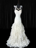 Timeless Long Wedding Gowns 70s Ideas Classy Halter Dresses Mermaid Bohemian Style for Bride With Fitted Pleated Tiered Bridal Gown HZ0311