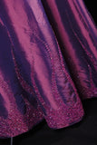 Vintage Mermaid Sweetheart Grape Taffeta Long Party Dress With Beads 1950s Retro Classy Birthday Dinner Prom Dress HZ0311