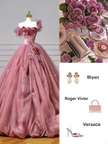 Modest Senior Prom Dresses High Schools Inspiration Ball Gown Strapless Floral Pink Semi Formal Grad Long Prom Dress HZ0311