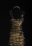 Women's Cocktail Party Gowns 90s Mermaid Black Tulle Green Satin Long Graduation Dinner Outfits Prom Dresses HZ0311
