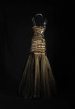 Women's Cocktail Party Gowns 90s Mermaid Black Tulle Green Satin Long Graduation Dinner Outfits Prom Dresses HZ0311