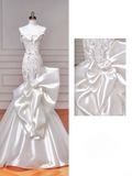 Timeless Wedding Dresses Mermaid Strapless White Sleeveless Lace Brides Dress Style For Brides With Corset Fitted Bridal Gowns HZ0311