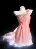 Vintage A Line One Shoulder Pleated Ruffles Cocktail Dress Hoco Gowns Short Homecoming Dresses Hoco Gown HZ0311