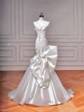 Timeless Wedding Dresses Mermaid Strapless White Sleeveless Lace Brides Dress Style For Brides With Corset Fitted Bridal Gowns HZ0311