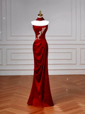 Sexy Senior Prom Dresses High Schools Inspiration Mermaid Strapless Burgundy Satin Semi Formal Grad Long Prom Dresses HZ0311