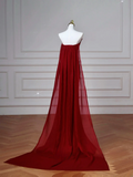 Sexy Senior Prom Dresses High Schools Inspiration Mermaid Strapless Burgundy Satin Semi Formal Grad Long Prom Dresses HZ0311