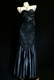 Retro 1950s Mermaid Spaghetti Strap Navy Blue With Lace Bodice For Women Long Prom Dress Birthday Gowns HZ0311