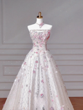 Beautiful Ball Gown Strapless White Sequins Long Formal Fancy With Beaded Prom Evening Dress Dinner Outfits Party Gowns For Teens HZ0311