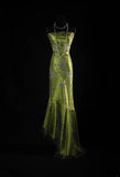 Vintage Mermaid Spaghetti Strap Olive Green Silk Satin 2000s Prom Dress Inspo For Women Girls Formal Party Gowns Lace Formal Dresses HZ0311