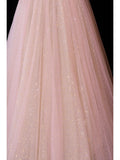 Modest Prom Dress Aesthetic Ball Gowns Off The Shoulder Pink Tulle Style Impress With Sleeves Long Party Formal Gown HZ0311