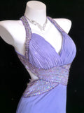 Retro 1950s Mermaid Halter Lilac With Beaded Bodice For Women Long Prom Dress Birthday Gowns HZ0311