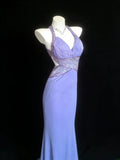 Retro 1950s Mermaid Halter Lilac With Beaded Bodice For Women Long Prom Dress Birthday Gowns HZ0311