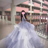Cute Ball Gown Strapless Sleeveless With Beaded Bodice Tulle Long Quinceanera Dresses Sweet 15 16 Birthday Outfits HZ0311