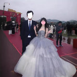 Cute Ball Gown Strapless Sleeveless With Beaded Bodice Tulle Long Quinceanera Dresses Sweet 15 16 Birthday Outfits HZ0311