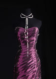 Women's Cocktail Party Gowns 90s Mermaid Purple Sweetheart Taffeta With Beads Long Graduation Dinner Outfits Prom Dresses HZ0311