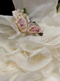 Unique Ball Gown Strapless Layered Tiered Tulle With Beads Long Prom Quinceanera Dresses Sweet 15 16 Birthday Gown HZ0311