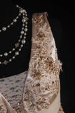 Women's Cocktail Party Gowns 90s A line V Neck Lace With Beads Long Graduation Dinner Outfits Prom Dresses HZ0311