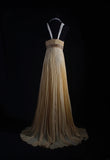 Women's Cocktail Party Gowns 80s A line V Neck Chiffon Pleated With Beads Long Graduation Dinner Outfits Prom Dresses HZ0311