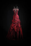 Vintage Ball Gowns Strapless Burgundy Wine Red Dark Satin Party Dress With Beads 1950s Retro Classy Birthday Dinner Long Prom Dresses HZ0311