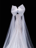 Timeless Wedding Gowns Dresses Romantic Mermaid Spaghetti Strap for Bride Tulle With Silver Beadings White Petite/Plus Size Bridal Gown For Women HZ0311