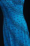 Vintage 1950s Formal Mermaid Spaghetti Strap Royal Blue Chiffon With Beads Sleeveless Long Prom Dresses Party Formal Gowns HZ0311