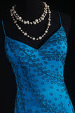 Vintage 1950s Formal Mermaid Spaghetti Strap Royal Blue Chiffon With Beads Sleeveless Long Prom Dresses Party Formal Gowns HZ0311