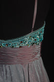 Vintage 1950s Formal A Line Spaghetti Strap Green Lace Chiffon With Beads Sleeveless Long Prom Dresses Party Formal Gowns HZ0311