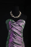 Vintage 80s Formal Mermaid Sweetheart Purple With Pleated Sleeveless Long Prom Dresses Party Formal Gowns HZ0311