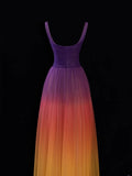 Classy A line Square Neck Multi Colors Formal Tulle Style Impress Long Prom Dresses Party Gowns HZ0311